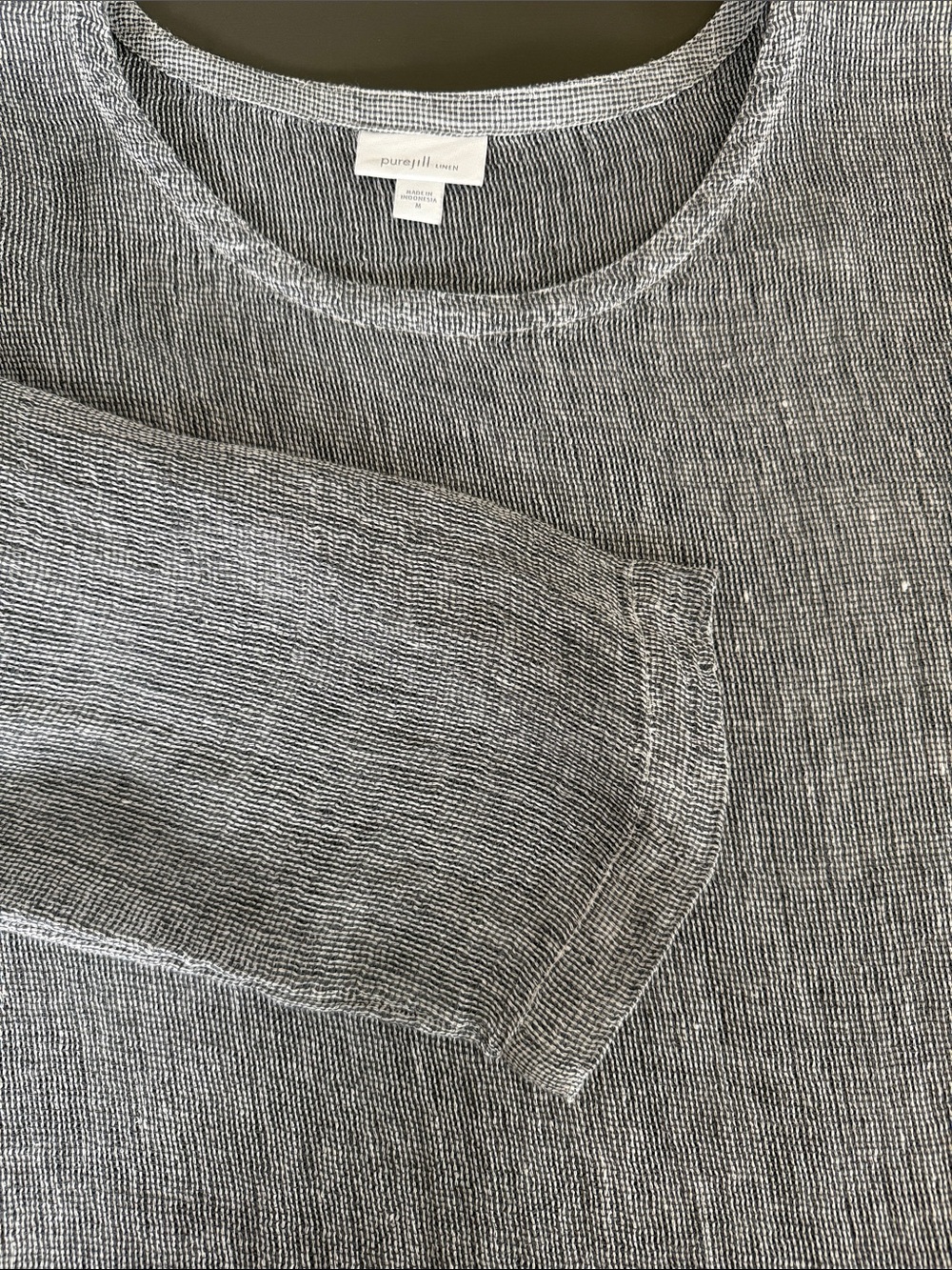 J. Jill Heathered Gray Linen Relaxed Tunic - Picture 4 of 4